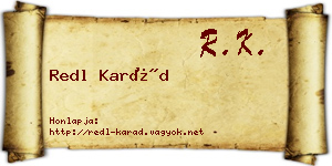 Redl Karád névjegykártya